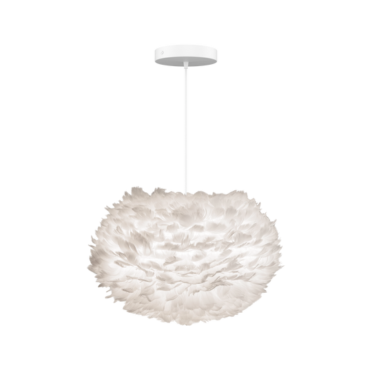 Eos pendant light with ceiling rose, white • UMAGE