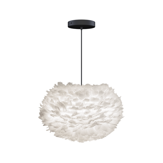 Eos pendant light with ceiling rose, white and black • UMAGE
