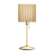 Komorebi Square table lamp, oak and brushed brass look • UMAGE