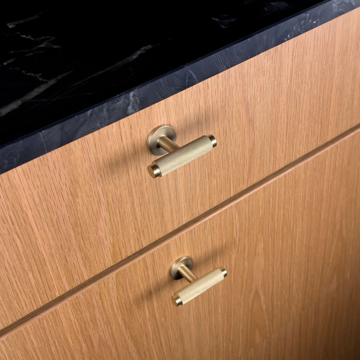 Nørrebro T-bar cabinet knob, lacquered brushed brass, 50 mm • Chr. Jørgensen