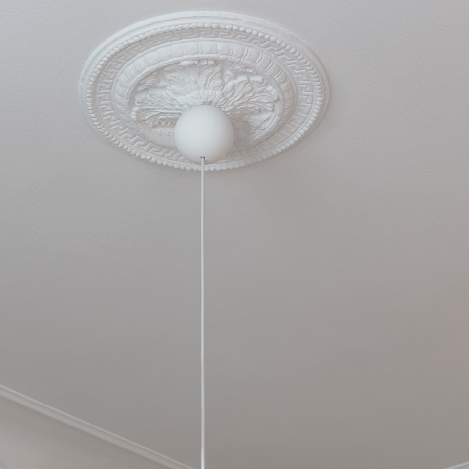 Canonball, baldakin med ledning og fatning E27, hvid • UMAGE - Copenhagenhomedesign
