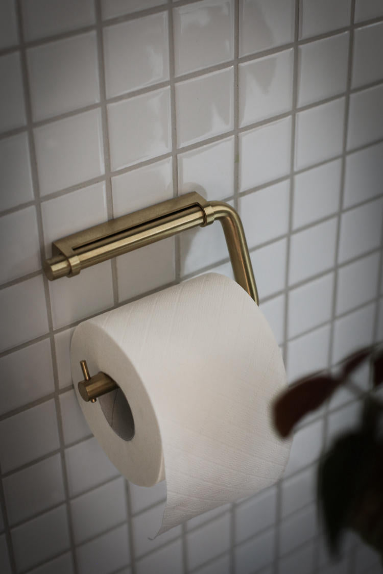Toiletrulleholder, børstet messing finish • d line - Copenhagenhomedesign