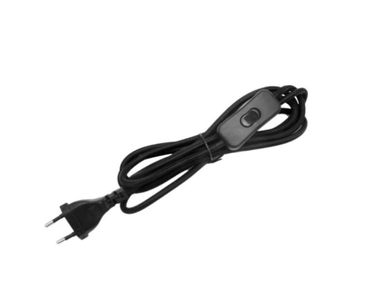 Fabric-covered cable with switch, black • Design by Us