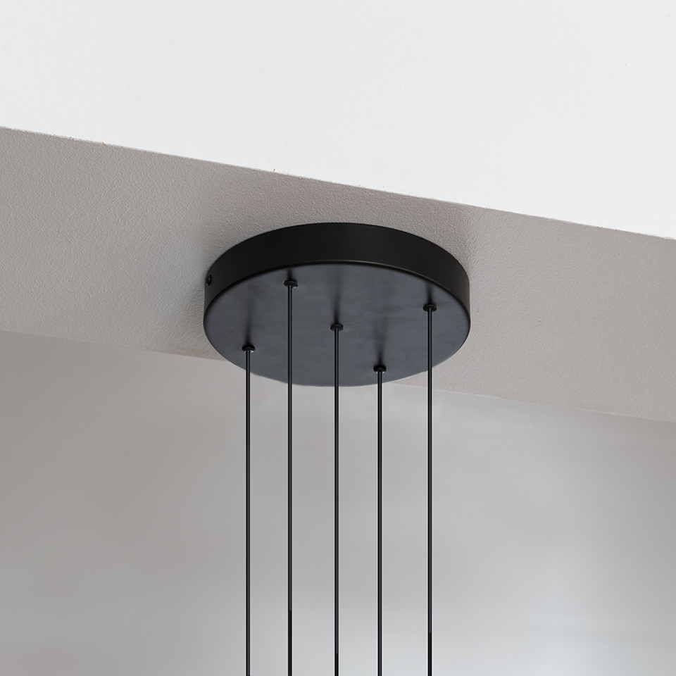Rosette Mini Cluster 5, loftroset med ledning og fatning 5 x G4, sort • UMAGE - Copenhagenhomedesign