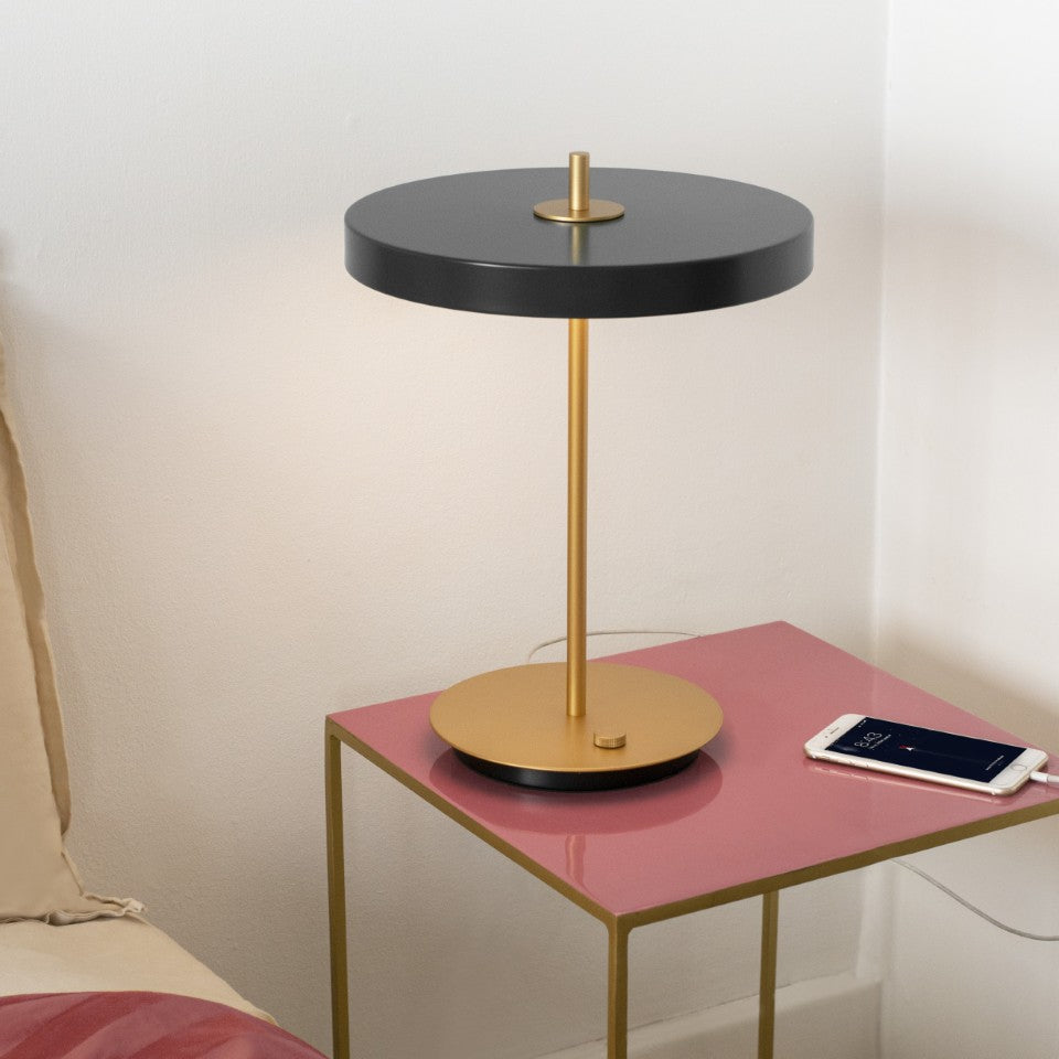 Asteria Table bordlampe, grå og messing • UMAGE - Copenhagenhomedesign