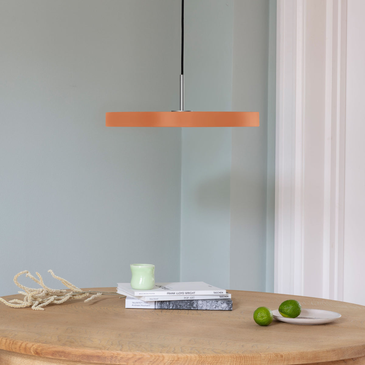 Asteria pendel, orange og stål • UMAGE - Copenhagenhomedesign