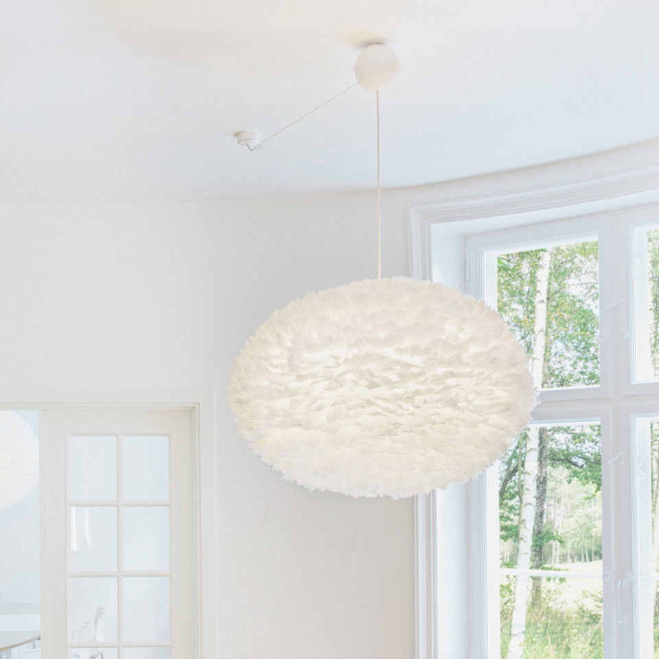 Canonball, baldakin med ledning og fatning E27, hvid • UMAGE - Copenhagenhomedesign