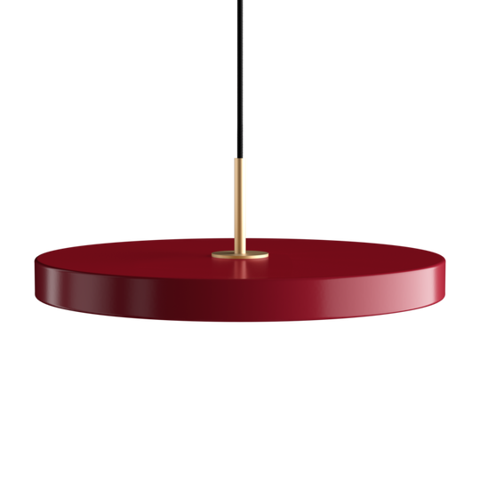 Asteria pendant light, red and brass • UMAGE