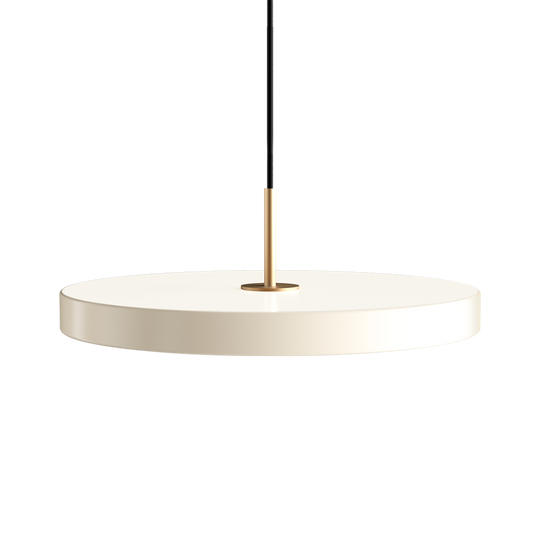 Asteria pendant light, white and brass • UMAGE