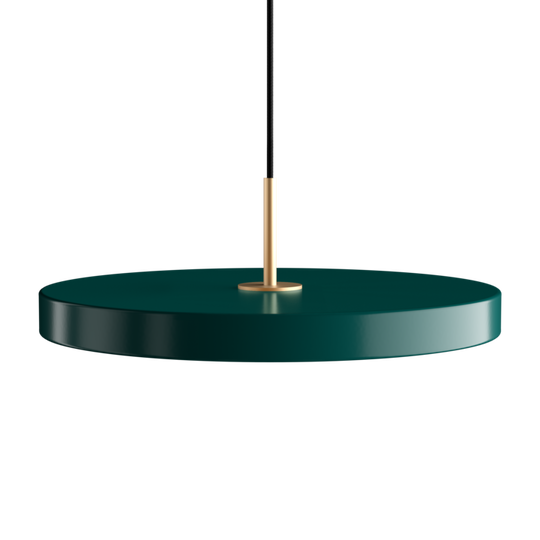 Asteria pendant light, green and brass • UMAGE