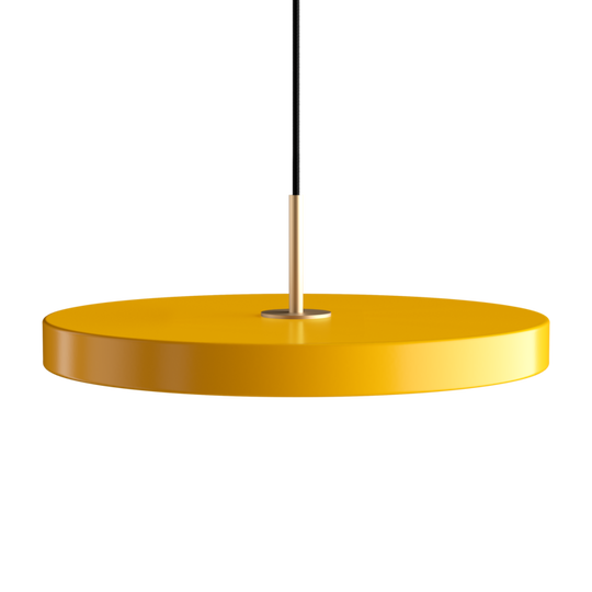 Asteria pendant light, yellow and brass • UMAGE