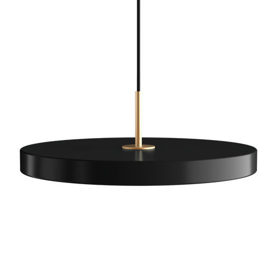 Asteria pendant light, black and brass • UMAGE
