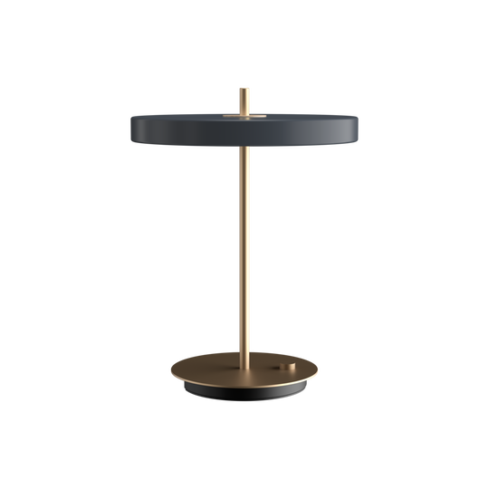 Asteria Table table lamp, grey and brass • UMAGE