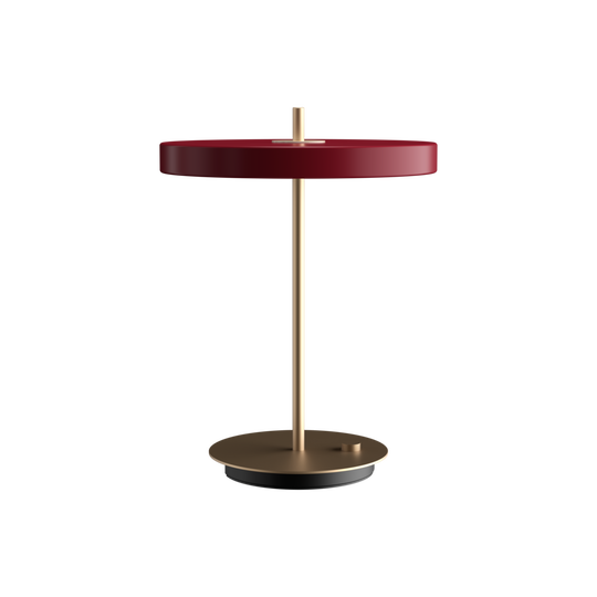 Asteria Table table lamp, red and brass • UMAGE