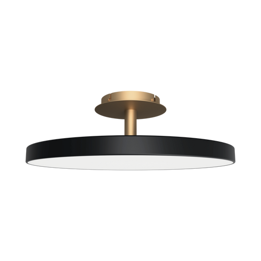 Asteria Up ceiling light, black and brass • UMAGE