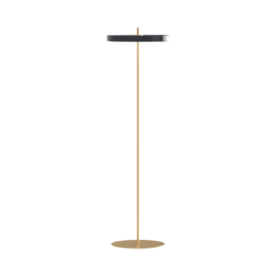 Asteria Floor floor lamp, grey and brass • UMAGE