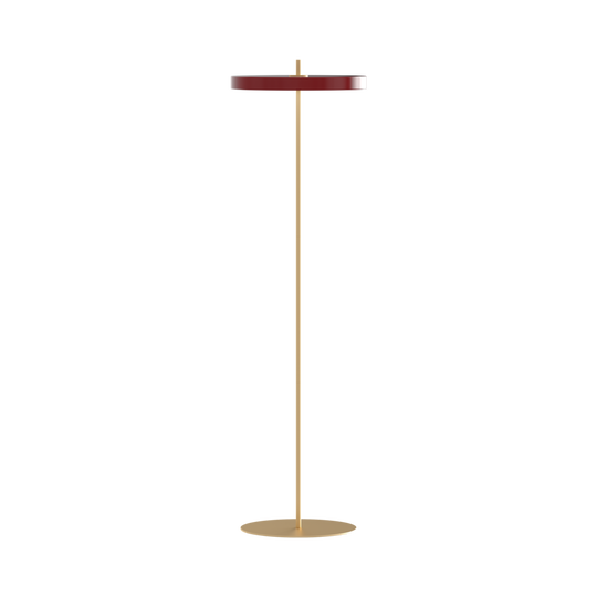 Asteria Floor floor lamp, red and brass • UMAGE