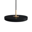 Asteria pendant light, black and brass • UMAGE