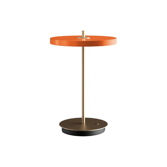 Asteria Move portable table lamp, orange and brass • UMAGE