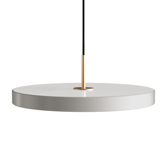 Asteria pendant light, light grey (mist) and brass • UMAGE
