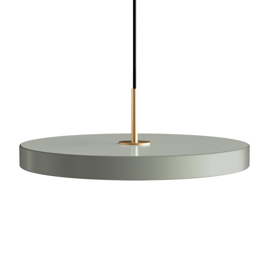 Asteria pendant light, olive and brass • UMAGE