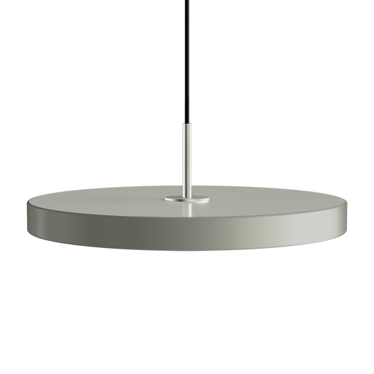 Asteria pendant light, olive and steel • UMAGE