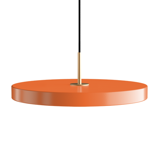 Asteria pendant light, orange and brass • UMAGE