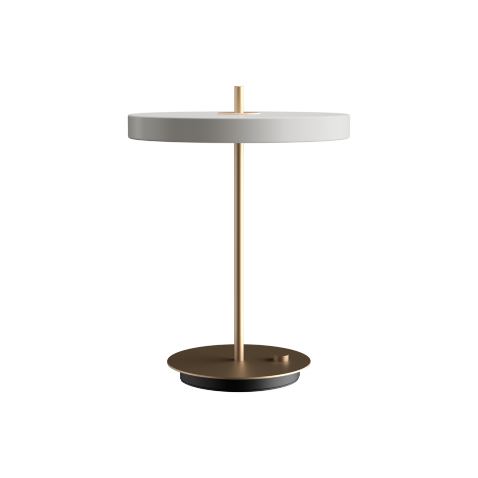 Asteria Table bordlampe, lysegrå (mist) og messing • UMAGE - Copenhagenhomedesign