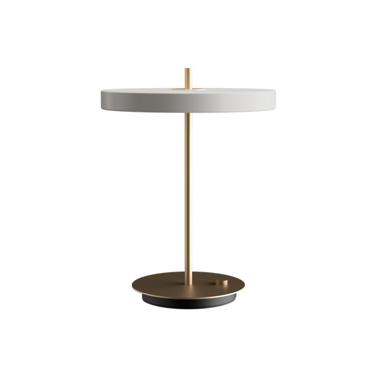 Asteria Table table lamp, light grey (mist) and brass • UMAGE