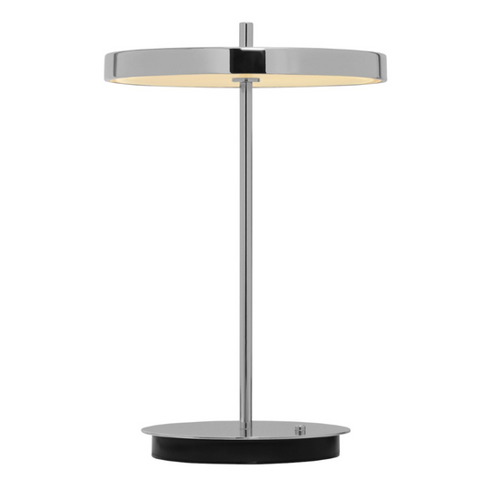 Asteria Move Monochrome, portable table lamp, polished steel • UMAGE