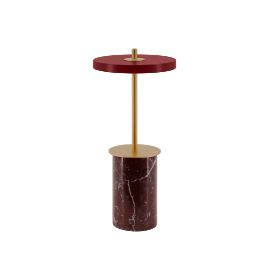 Asteria Move Mini, portable table lamp, red marble • UMAGE