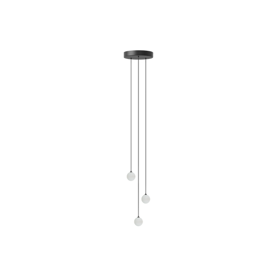 Rosette Mini Cluster 3, ceiling rose with cable and lamp holder 3 x G4, black • UMAGE