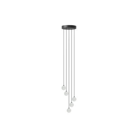 Rosette Mini Cluster 5, ceiling rose with cable and lamp holder 5 x G4, black • UMAGE