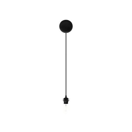 Canonball, ceiling canopy with cable and lamp holder E27, black • UMAGE