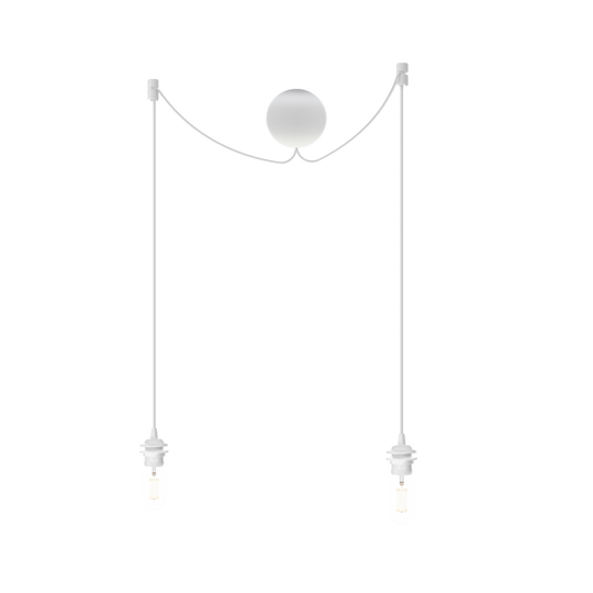 Canonball Cluster 2, ceiling canopy with 2 x cable and lamp holder E27, white • UMAGE