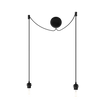 Canonball Cluster 2, ceiling canopy with 2 x cable and lamp holder E27, black • UMAGE