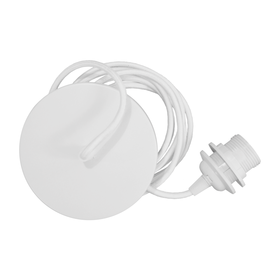 Rosette loftroset med ledning og fatning E27, hvid • UMAGE - Copenhagenhomedesign