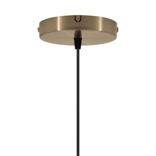 Rosette ceiling rose with cable and lamp holder E27, brushed brass look • UMAGE
