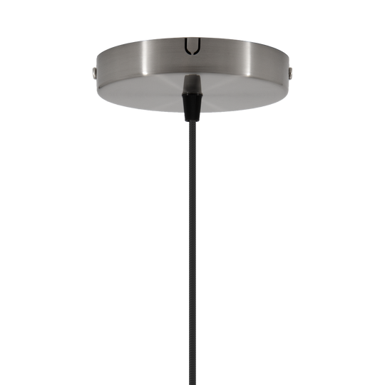 Rosette ceiling rose with cable and lamp holder E27, brushed steel look • UMAGE
