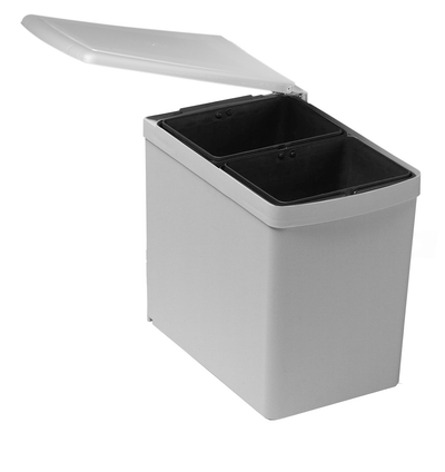 Copenhagen 2-15 • Automatic full-extension cabinet-door waste system, 2 × 7.5 L dark grey bins