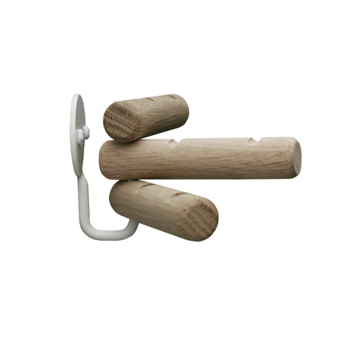 3Hooks 3-in-1 hook in oak/white • Nordic Function