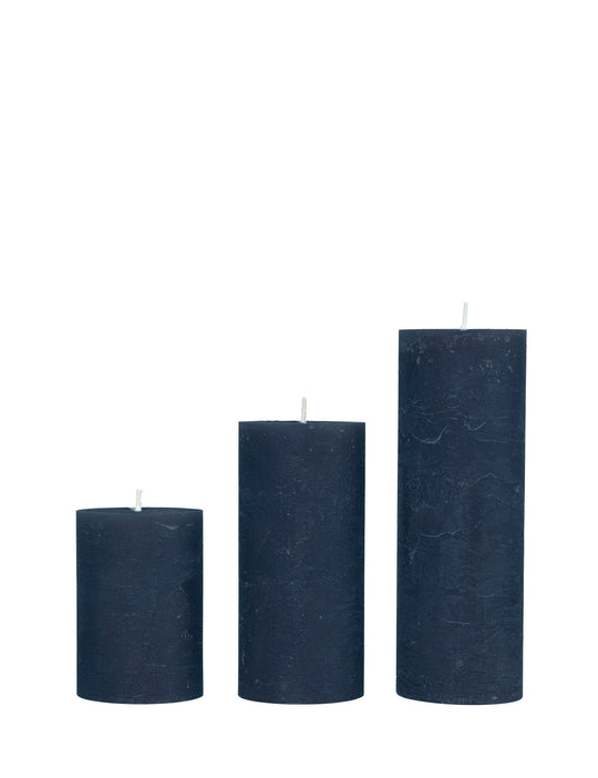 Rustic pillar candle, Ø 7 cm – ROYAL BLUE • Cozy living