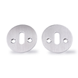 Brushed stainless steel keyhole escutcheons with oval opening, for AJ and KH handles
