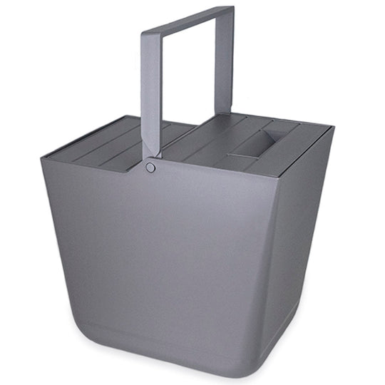 16-litre dark grey waste bin with handle