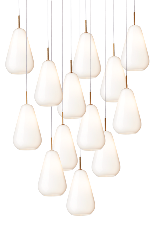 Anoli 13 pendant light, nordic gold / opal • NUURA