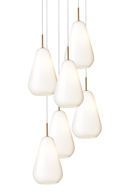 Anoli 6 pendant light, nordic gold / opal • NUURA