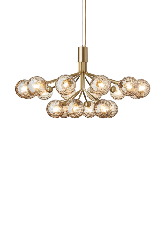 Apiales 18 chandelier, brushed brass / optic gold • NUURA