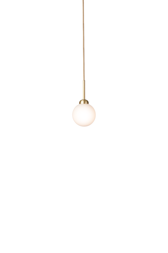 Apiales 1 pendant light, brushed brass / opal • NUURA