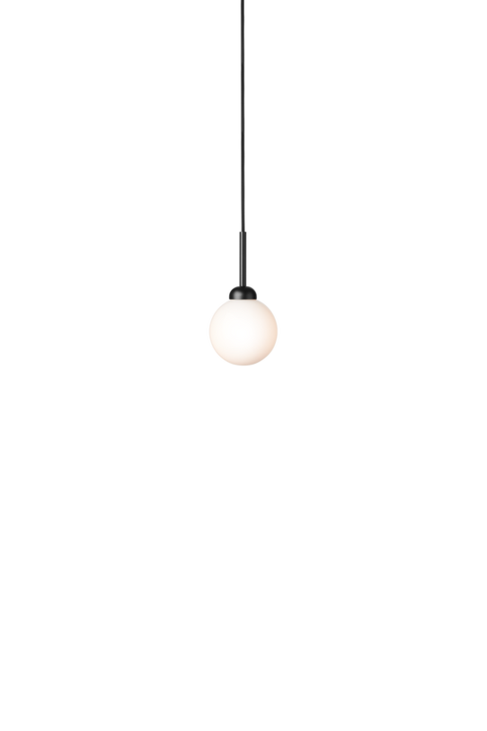 Apiales 1 pendant light, satin black / opal • NUURA