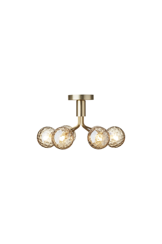 Apiales 6 Ceiling chandelier, brushed brass / optic gold • NUURA